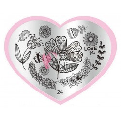 Matrita de Unghii din metal inima 7,1x5,6cm Heart 24